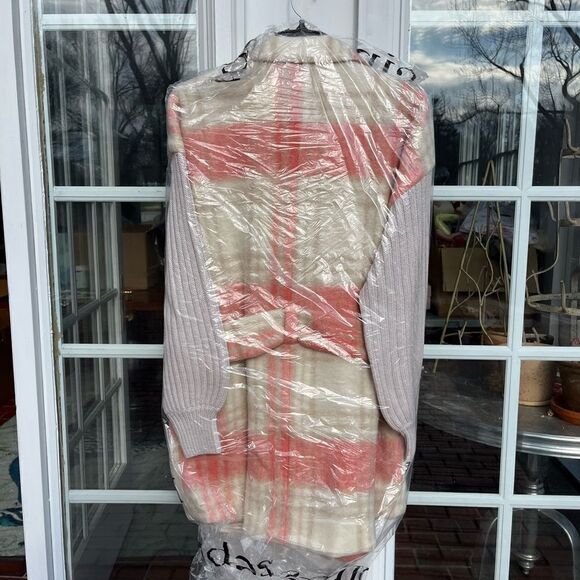 Cinq à Sept Aretha Plaid Mixed Media Coat NWT - Picture 8 of 11